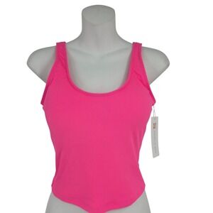Janela Bay Tankini Top Women S Neon Pink Ribbed Triple Bow Back Swimwear